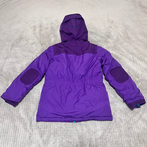LANDS'END Kids Puffer Jacket‎ Lined Hooded Purple Girls Coat Size 10/12 - Picture 2 of 11